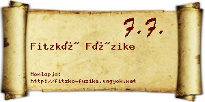 Fitzkó Füzike névjegykártya